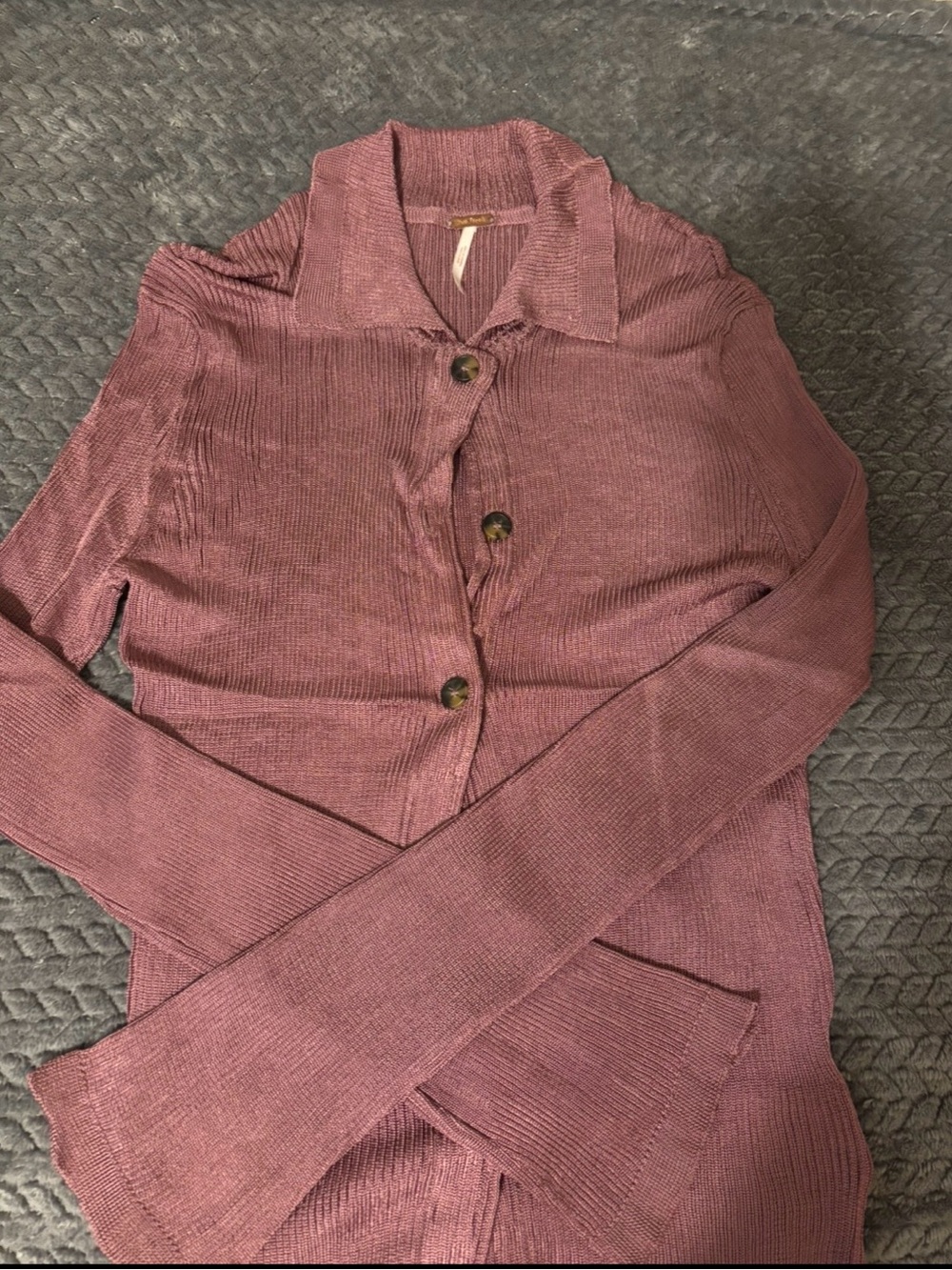Free People Purple button up